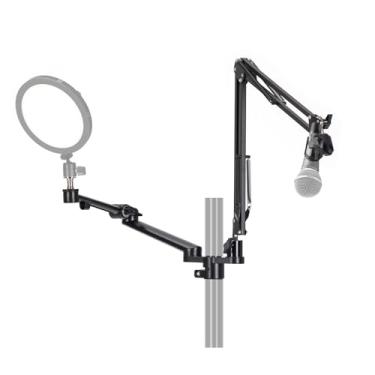 Imagem de TARION Conjunto de braço modular de mesa – Braço ajustável de 45 cm com suporte de torneira para luzes COB + suporte de microfone (máx.) para microfone compatível com hastes de 35 mm - Titanrig Arm Y