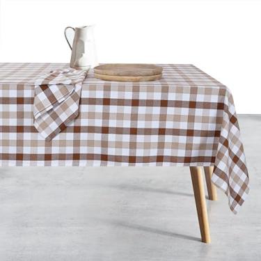 Imagem de HEIRLOOM COMFORT Toalha de mesa Gingham 152 x 213 cm, 100% algodão, xadrez clássico, reutilizável e lavável na máquina, capa de mesa de jantar rústica para cozinha, feriados, reuniões ao ar livre