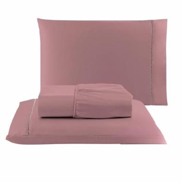 Imagem de Kit Lençol Cama Casal Queen King Solteiro 03 Peças (1, ROSE, CASAL)
