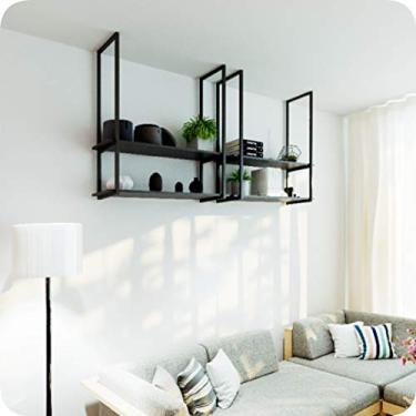 Imagem de Nicho Preto Prateleira Suspensa Teto Sala Preta 100cm