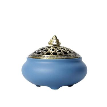 Imagem de porta-vara de incenso Queimador de incenso cerâmica ideal para defumar, queimar, fins rituais e decoração(Dark Blue)