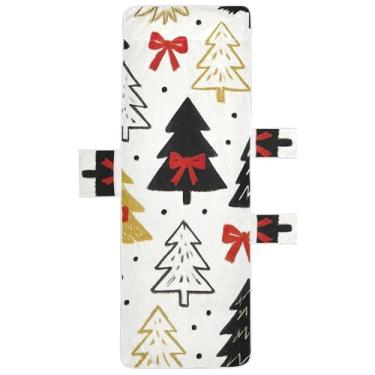 Imagem de Árvores de Natal festivas douradas para espreguiçadeiras, toalhas de cadeira, piscina, lounge, praia, espreguiçadeira, 215,9 x 76,2 cm