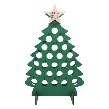 Imagem de Luocute Calendário de Madeira do Advento do Vinho, 24 Dias de Contagem Regressiva de Natal, Decoração de Férias Com 24 Espaços Personalizados para Mini Garrafas de Licor, Festa de Natal