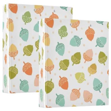 Imagem de Pastas coloridas simples, pastel, 3 anéis, 4 cm, comporta 200 folhas, portfólio fofo, anel redondo, fichário de escritório, 31,5 x 27 x 6 cm, pacote com 2