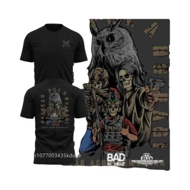 Imagem de Camiseta Tática Masculina De Algodão Respirável Manga Curta Gola Redon