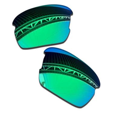 Imagem de LenzProse Lentes de reposição polarizadas de 1,5 mm para óculos de sol Oakley Flak XS OJ9005 59 mm, antiarranhões | Ajuste perfeito, Verde jade polarizado - 1,5 mm, 59mm