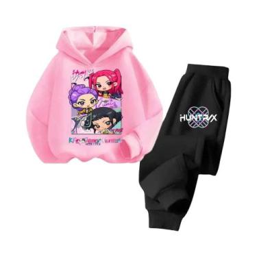Imagem de Conjunto De Moletom Com Capuz Para Crianças K-pop Demon Hunter Menina 