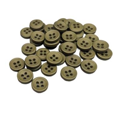 Imagem de Botiboton - 50 botões para camisas em cores quentes - 5 tamanhos e 12 cores para escolher - com 4 furos de 2 mm - Fabricado e enviado da Espanha - Cor verde-oliva, medida 12 mm / 0,47 polegadas