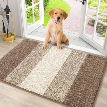 Imagem de Smiry Tapete de porta de cachorro para patas enlameadas, absorve umidade e sujeira, tapete de entrada de perfil baixo com suporte antiderrapante, capacho de entrada interna e externa para piso interno