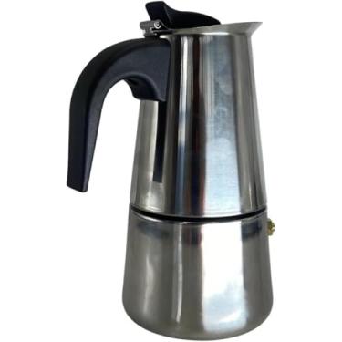 Imagem de Cafeteira Italiana em Aço Inoxidável, 4 Xícaras, 200ml, Moka Pot para Café Expresso, Fogão