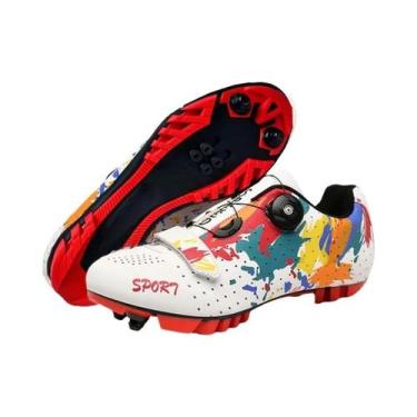 Imagem de Sapatilhas De Ciclismo Unissexo Respiráveis Para MTB Com Cravos Para E