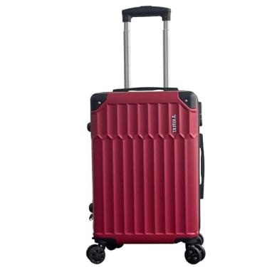 Imagem de Mala de Bordo ABS 10kg 17” a 21” Polegadas Mala de Viagem com Rodinhas 360° Cadeado Código (Vinho-19"(10KG))