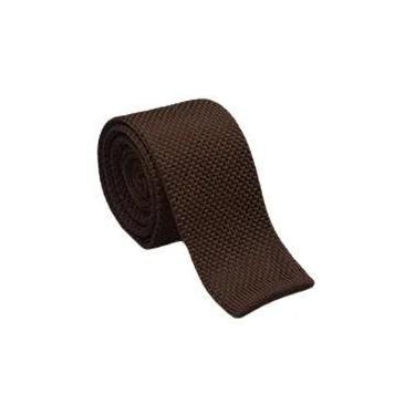 Imagem de Gravata Masculina Slim De Malha Lisa Em Cores Sólidas, Preta E Vermelh