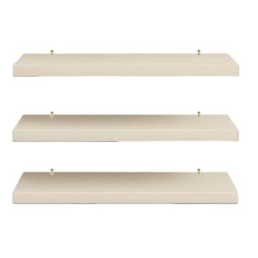 Imagem de Kit 3 Prateleiras 15 x 80/60/40 MDF Branca Preta Nicho Suporte Decoração Sala Quarto Banheiro Escritório(CRUA (Sem Pintura),Kit 3 Prateleiras 15cm x 40cm)