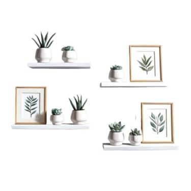 Imagem de KIT 4 Prateleiras + Instalação 45/40/30/20 Nichos Mdf Suporte Decoração | Para Livros, Plantas, Decoração, Organização e Ambientes Modernos(Branco,KIT 4 Prateleiras 30x10 CM)