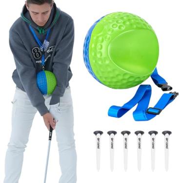 Imagem de Orvane Bola auxiliar de treinamento de golfe – Treinador de balanço de conexão no antebraço para balanços consistentes e precisos | Corte fixo, escavação e asa de frango, espuma viscoelástica macia