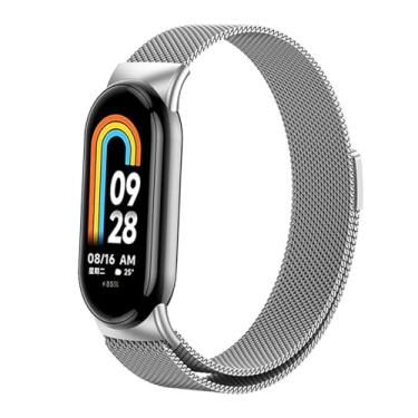 Imagem de JDIME Pulseira Milanese Loop para Xiaomi Mi Band 8 NFC aço inoxidável cinto de liberação rápida Correa Miband8 pulseira Mi band 8 acessórios pulseiras de relógio, For Miband 8, Ágata