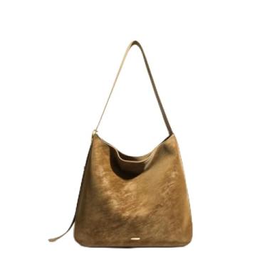 Imagem de Ladies' Bucket Bag, Matte Finish Multi-Function Shoulder Bag, Stylish Vintage Niche Design, Daily Commuter Bucket Bag (Light Coffee brown, Grande)