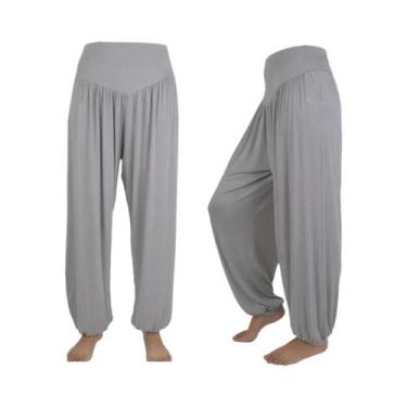 Imagem de Calças De Yoga Harem De Cintura Alta E Largas Para Mulheres, Roupas Pa
