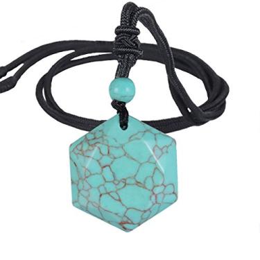 Imagem de SUNYIK Colar com pingente de cristal de estrela de Davi para mulheres e homens, colar de pedra de estrela hexagrama unissex, cordão ajustável de 45,7 cm a 71,2 cm Verde