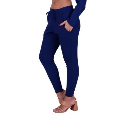 Imagem de Calça Jogger Canelada Inverno Feminina Comfy -c9 CALÇA VERA, Azul, G