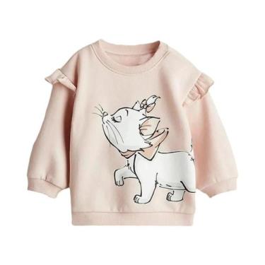 Imagem de Moletons Infantis Com Gola Redonda Disney Minnie Mouse Daisy Cat Carto