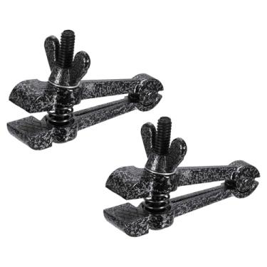 Imagem de HARFINGTON 2 peças de torno de mesa universal 1-3/20.3 cm (35 mm) braçadeira de bancada portátil para perfuração de marcenaria, conduíte de corte de metal, preto