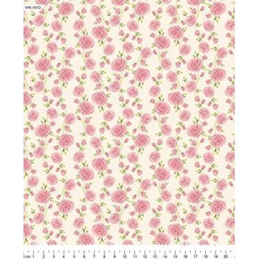 Imagem de Tecido Tricoline Floral Laila Rosa - 50 x 150 cm - Tecidos Caldeira