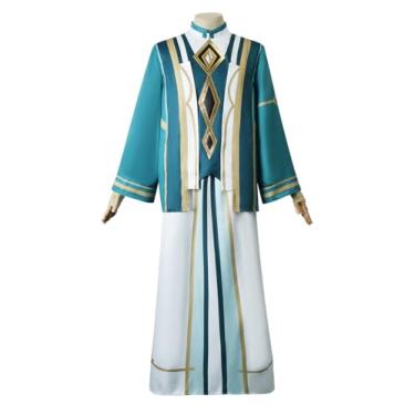 Imagem de JHUITONX Fantasia Genshin The Akademiya Uniforme Cosplay Jogo Genshin Impact RPG Terno Personalizado Masculino (Chapéu Iniciante, Pequeno)