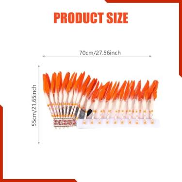 Imagem de simhoa Adereço de cabeça indígena americano com penas para fantasias e bailes de máscaras, Amarelo Branco