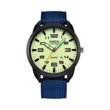 Imagem de Relógio Casual Masculino Preto Com Movimento Quartz, Pulseira De Couro