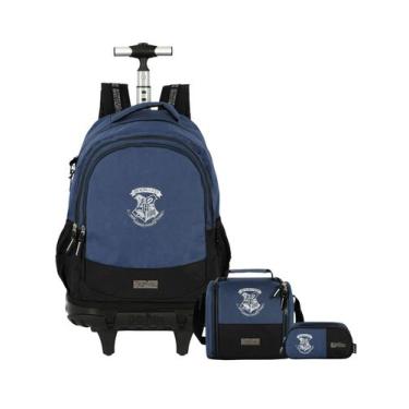 Imagem de Kit Harry Potter Mochila Rodas + Lancheira + Estojo Triplo - Luxcel, a