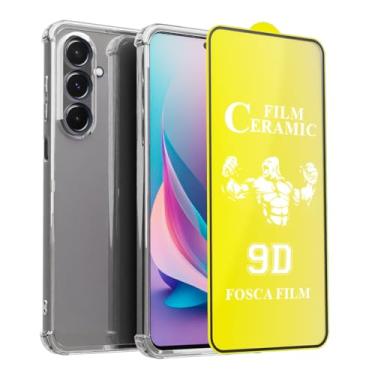 Imagem de Kit Capa Anti Impacto Transparente + Película de Cerâmica Fosca 9D Flexível Compatível MotoroIa Moto G05