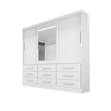 Imagem de Guarda-roupa casal 3 portas espelho 9 gavetas- Bianchi - Bianchi Móvei