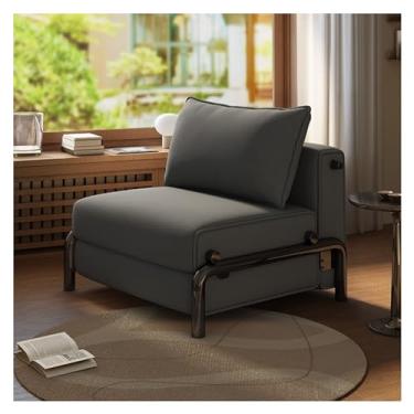 Imagem de Sofá-cama dobrável moderno, conversível, chai moderno para sala de estar, quarto, cadeira de dormir de escritório em casa (cinza)