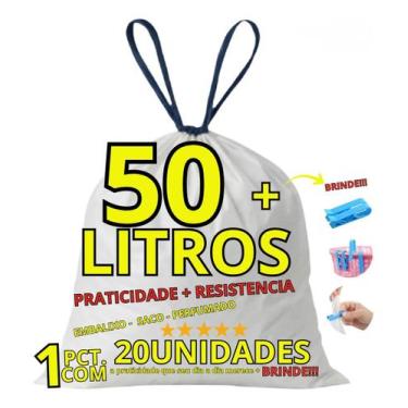 Imagem de Sacos De Lixo 50l Embalixo Bloqueador Odores 20 Und + Brinde - Emba Li