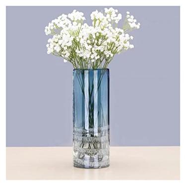 Imagem de Vaso de flores leve luxuoso e simples mesa criativa vaso de vidro onda decoração sala de estar arranjo de flores nórdico criativo decoração de casa (grande)