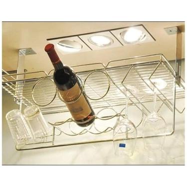 Imagem de HHHJQFAAT Rack de vinho pendurado - rack de vinho de aço inoxidável, suporte de xícara de chá, rack de vinho para armário suspenso, parede grossa espessa/90 x 35 cm (70 x 35 cm)