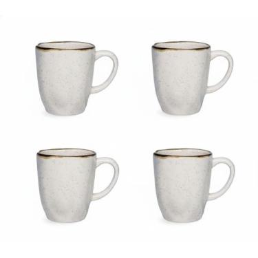 Imagem de Conjunto Jogo 4 Canecas Xícaras Oxford Ryo Maresia 380 ml Cerâmica