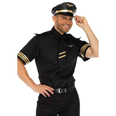 Imagem de Leg Avenue Fantasia masculina, preta, grande