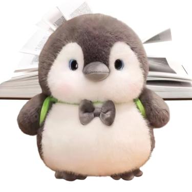 Imagem de Brinquedo De Pelúcia Pinguim | Boneca Com Laço Para Decoração E Brinquedo,25cm de Altura Design de Mochila Animal Macio - para Crianças Adultos Adolescentes Namorada Namorado Natal Inverno Festa de