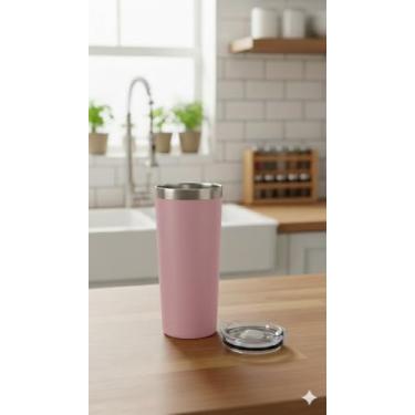 Imagem de Copo de água de aço inoxidável isolado de parede dupla com tampa resistente a derramamentos, copo de viagem portátil de 590 ml para bebidas quentes e frias, copo de grande capacidade para porta-copos