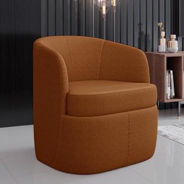 Imagem de Poltrona Decorativa Design Moderno Bel Sala de Estar Base Giratória Bouclê Terracota G33 - Gran Belo