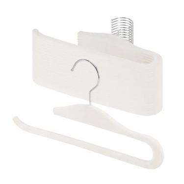 Imagem de Cabides de veludo, pacote com 20 cabides antiderrapantes de ponta aberta com gancho giratório de 360°, cabides para calças de ganga, cachecóis, gravatas, toalhas, branco