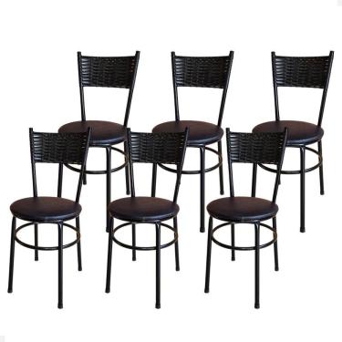 Imagem de Conjunto 6 Cadeiras Pretas Para Cozinha Viena Cor:preto