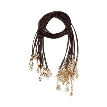 Imagem de Cordão De Couro Ajustável De 1,5mm Com Fecho Lagosta, 10 Peças Para Co