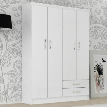 Imagem de Guarda Roupa Solteiro 4 Portas 2 Gavetas Atalaia Evidência Móveis, Bra