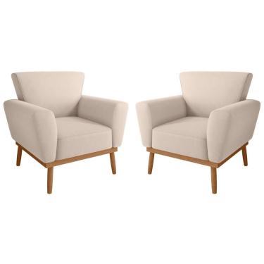 Imagem de Conjunto Poltrona Para Sala De Recepção Viana Inca Areia