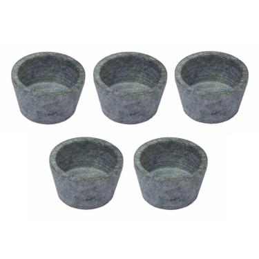 Imagem de Kit 5 Mini Molheira Tigela Molho Petisco Em Pedra Sabão 80Ml