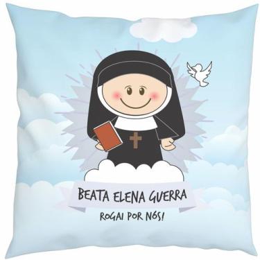 Imagem de Almofada Com Enchimento Oração Santinho Beata Elena Guerra - Fabrika D